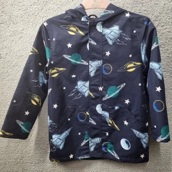 NEW! Kids Space Raincoat Size 7-8 - Picture 1 of 3